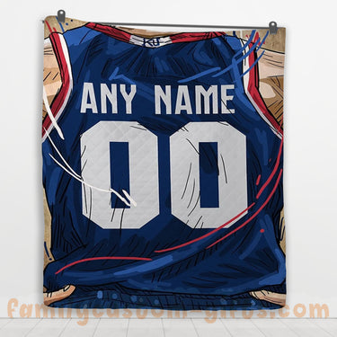 Custom Premium Quilt Blanket Kansas Jersey Basketball Personalized Quilt Gifts for Her & Him